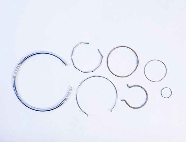 a selection of rings and circle clips viewed from above