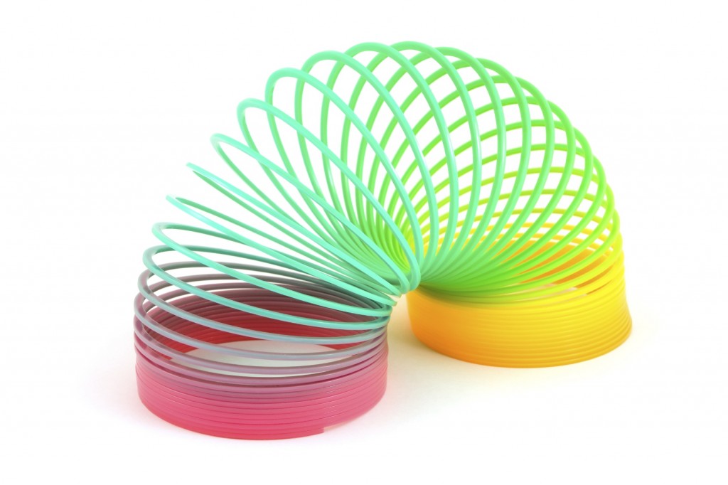 Slinky toy on white backround