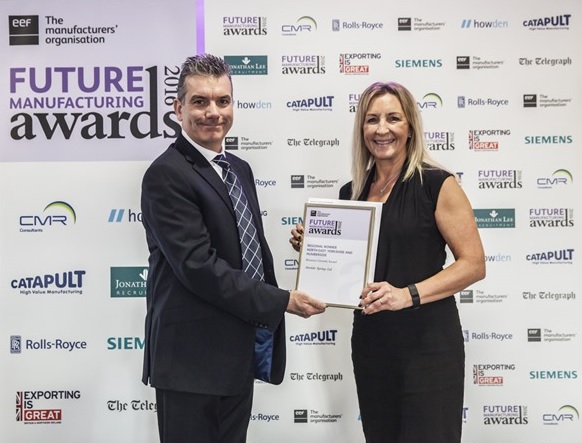 Sue Brook receiving the Business Growth Award