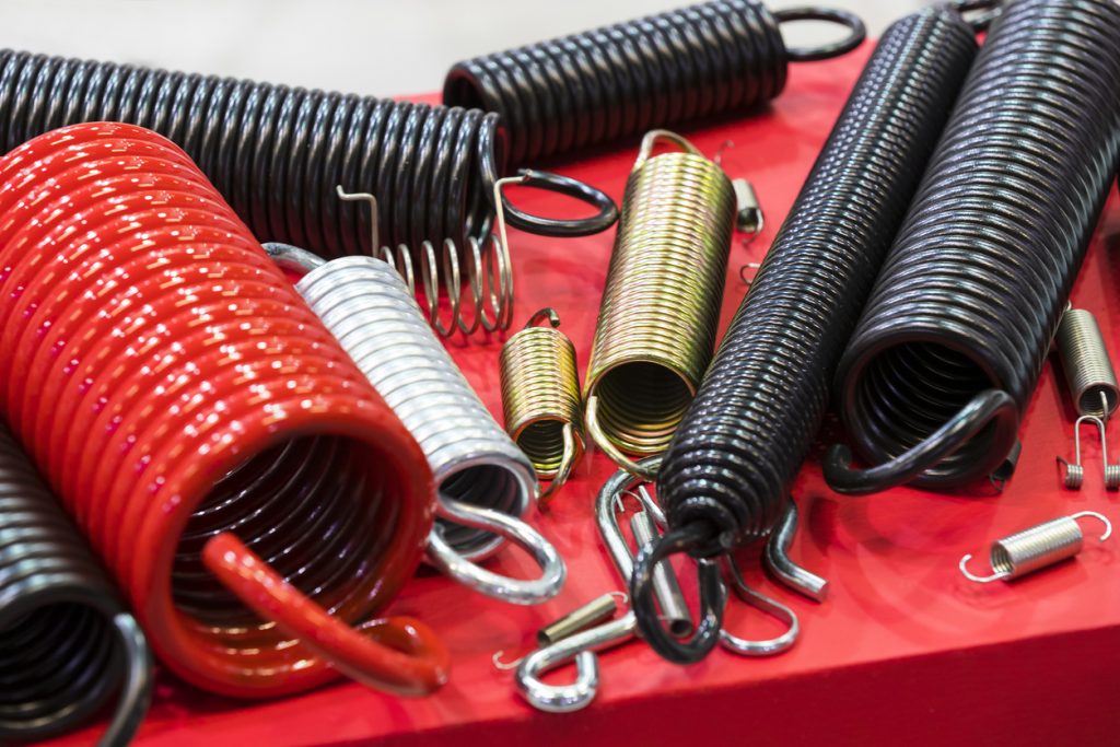 metal springs of different sizes and colours